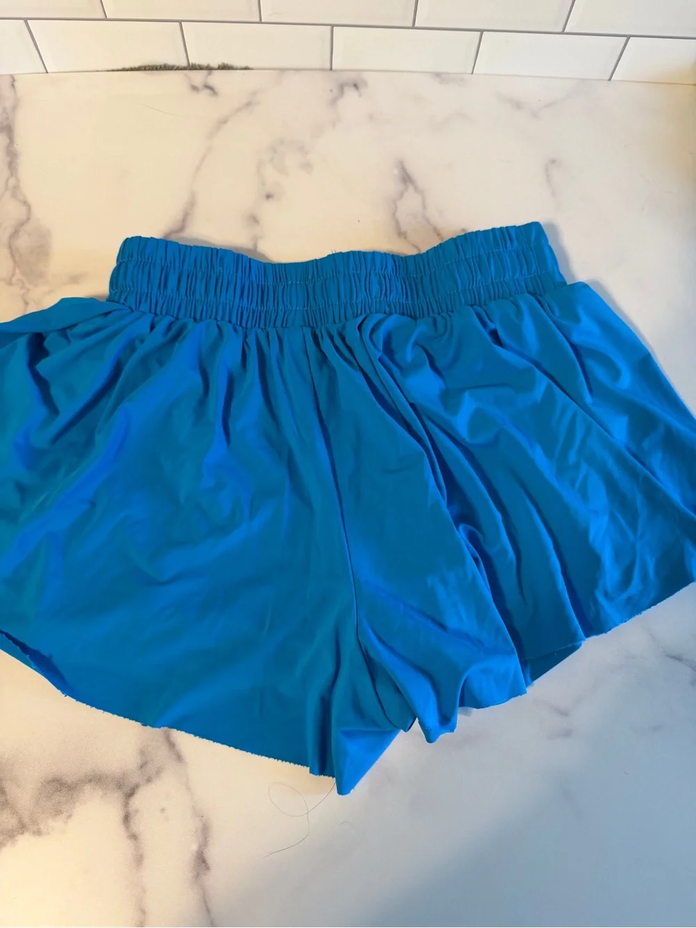 Blue 2-in-1 Flowy Running Shorts Size Small